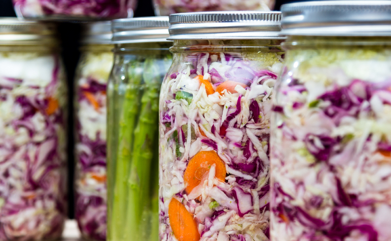 Fermented foods in jars